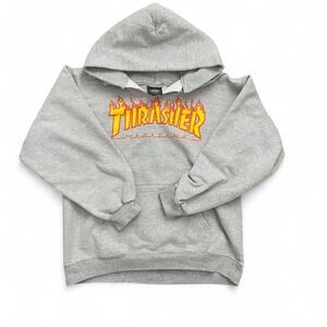 Thrasher Flame Logo Hoodie – Gray Small